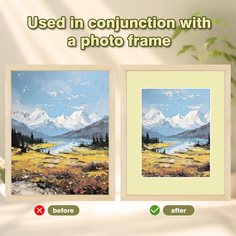 Egofine 14 عبوة من سجادات إطار الصورة، 11 × 14 سجادة صور مقاس 8 × 10 صور، ألوان مختلطة خالية من الأحماض ولوحة صور مقطوعة مسبقًا للصور والمطبوعات والأعمال الفنية - Image 5